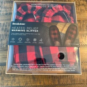 Brookstone Black and Red Warning Slippers